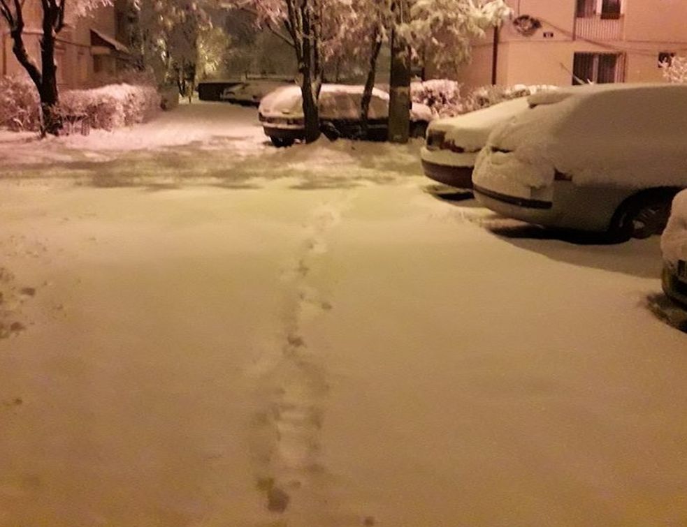 Troienele au acoperit oraşul! Se circulă greu, iar trotuarele sunt acoperite de zăpadă