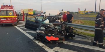 Accident teribil produs de un șofer care circula pe contrasens pe autostradă