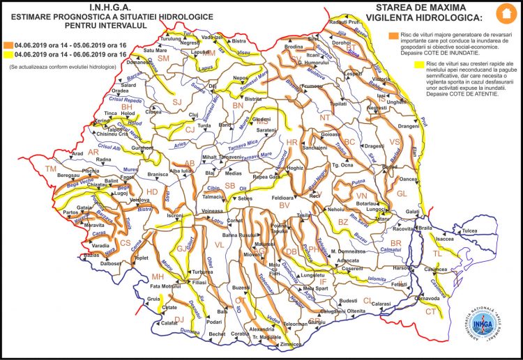 PERICOL DE INUNDAŢII: Cod galben pe Vişeu, Iza şi Someş