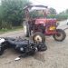 Impact între un tractor și o motocicletă la Dumbrăvița