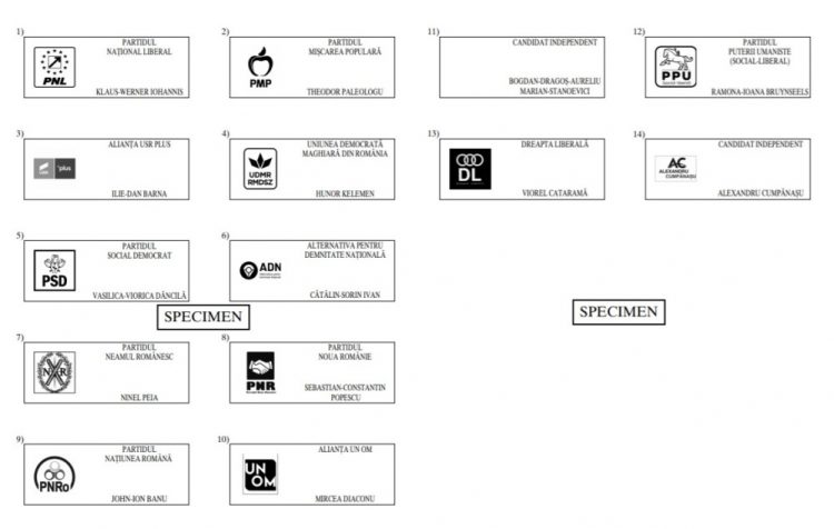 Cum vor arăta buletinele de vot la alegerile prezidențiale