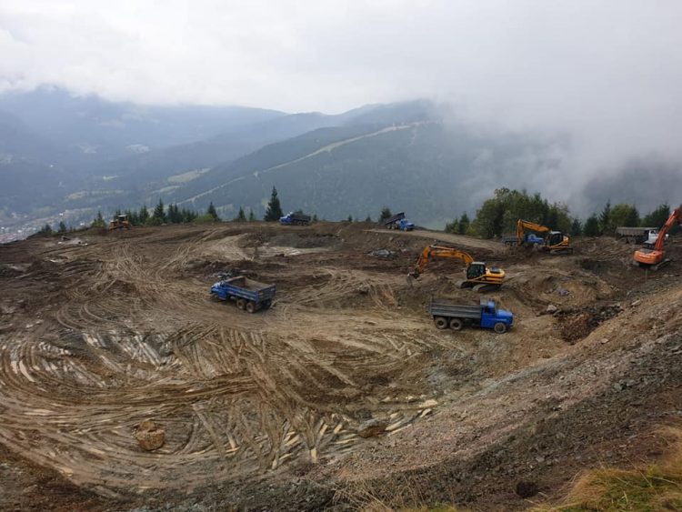 Lucrările la pârtia de schi şi la telegondola din Borşa, în linie dreaptă