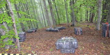 Focuri de armă şi aproximativ 38.500 de pachete cu țigări de contrabandă confiscate la frontiera de nord a României