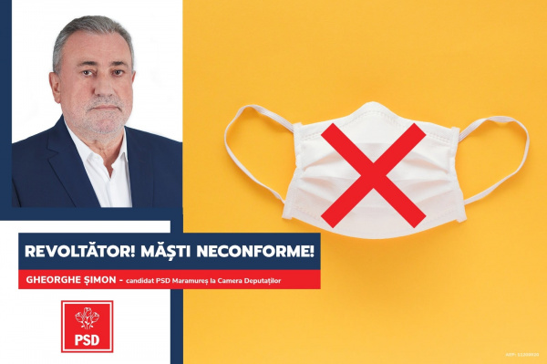 Gheorghe Șimon (PSD): ”Guvernul PNL acceptă la vânzare măști neconforme”