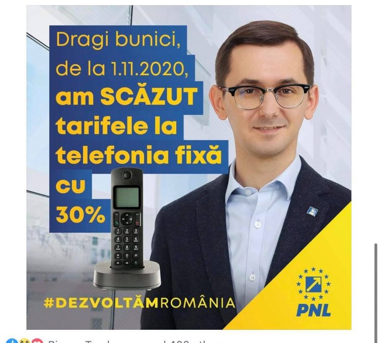 Un liberal își arogă reducerea tarifelor la telefonia fixă