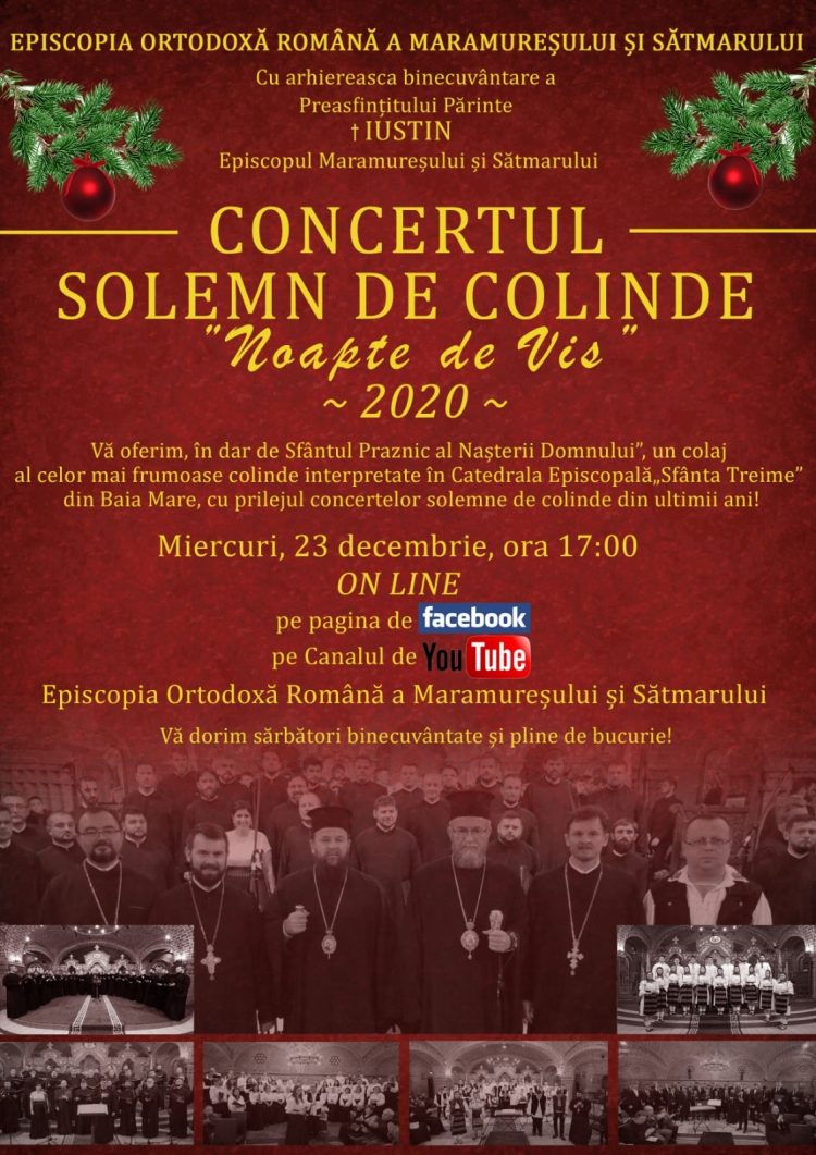 Concertul solemn de colinde „Noapte de vis” – transmis LIVE în mediul online, de la ora 17:00
