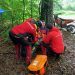 Intervenție a salvamontistilor SPJ Salvamont Maramureș la trialul competiției enduro Baiuț, Maramureș.