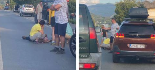 BORȘA: UN BĂRBAT AFLAT PE UN MOPED A CĂZUT PE ȘOSEA ÎN FATA UNEI MAȘINI