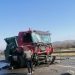 ACCIDENT în Livada. Impact puternic între un TIR și o autobasculantă. DN 1C a fost blocat